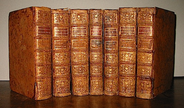 Guillaume-François de Bure Bibliographie instructive ou traité de la connoissance des livres rares et singuliers... 1763-1768 Paris Chez Guillaume-François de Bure le Jeune